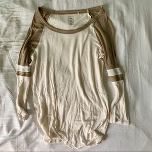 Cream & Tan Ultra-Soft Baseball Tee